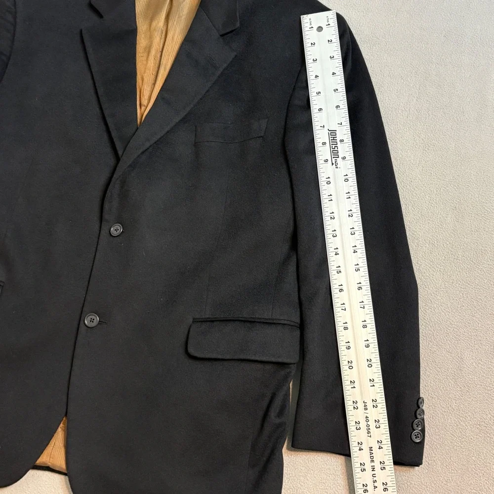 Garmany Loro Piana 100% Cashmere Blazer Mens Black 2 Button Sport Coat 48 R